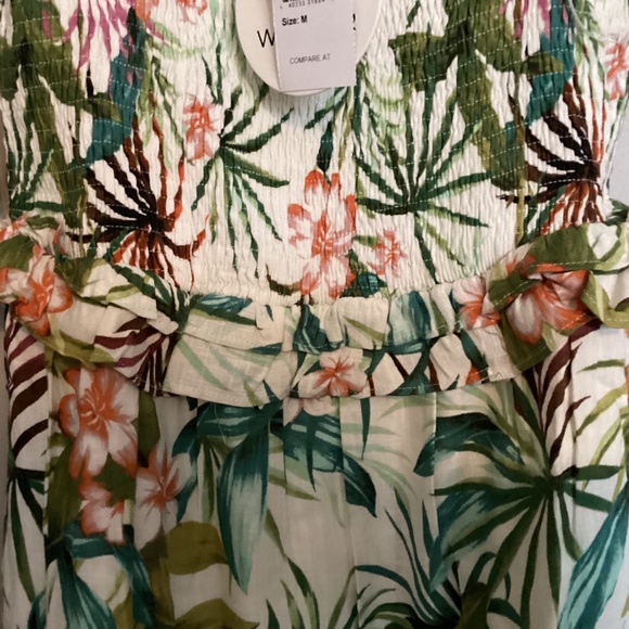 Lost + Wander Luau Smocked Tie Strap Midi Dress, size M - Picture 7 of 13